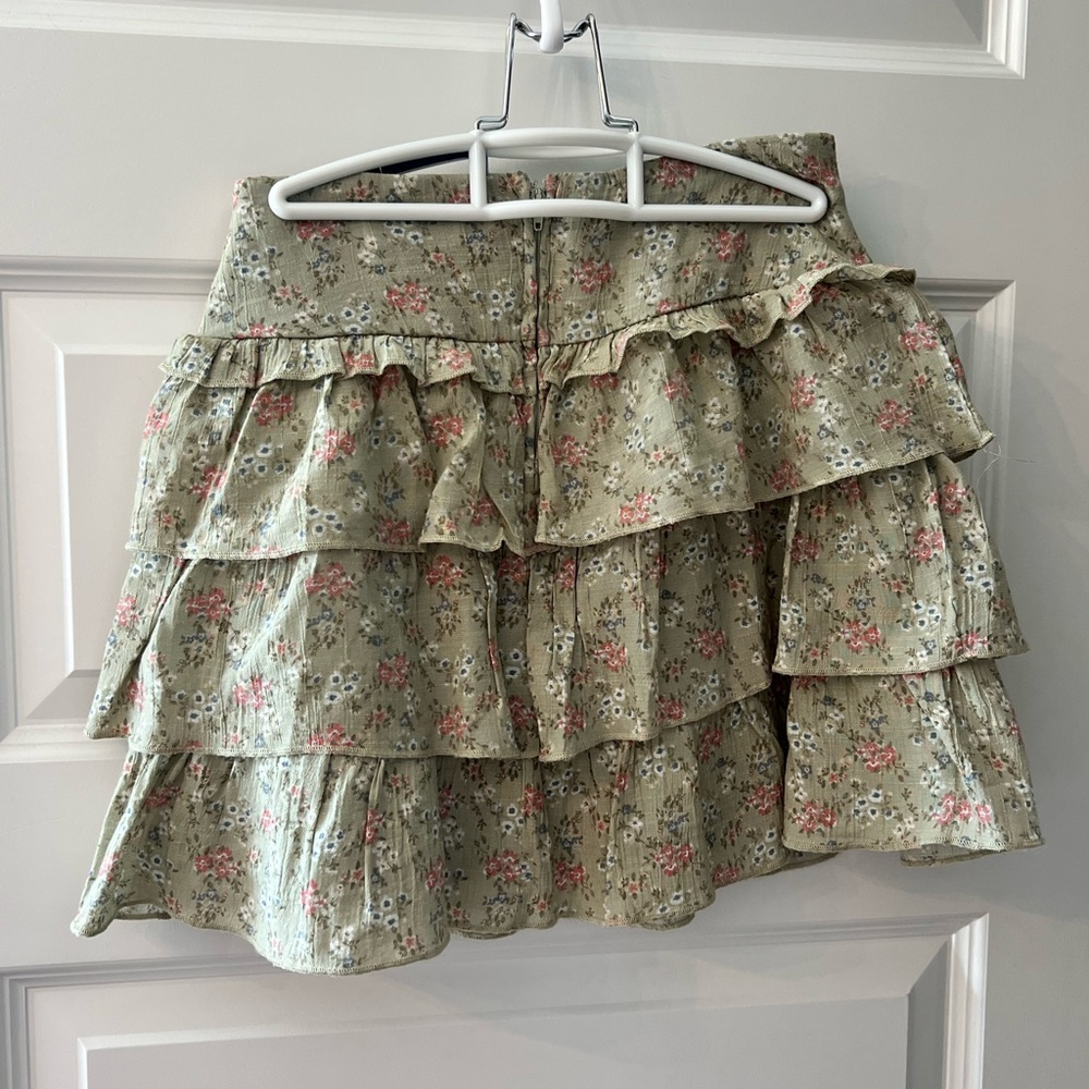 Altar'd State Floral Ruffle Mini Skirt - Picture 2 of 6